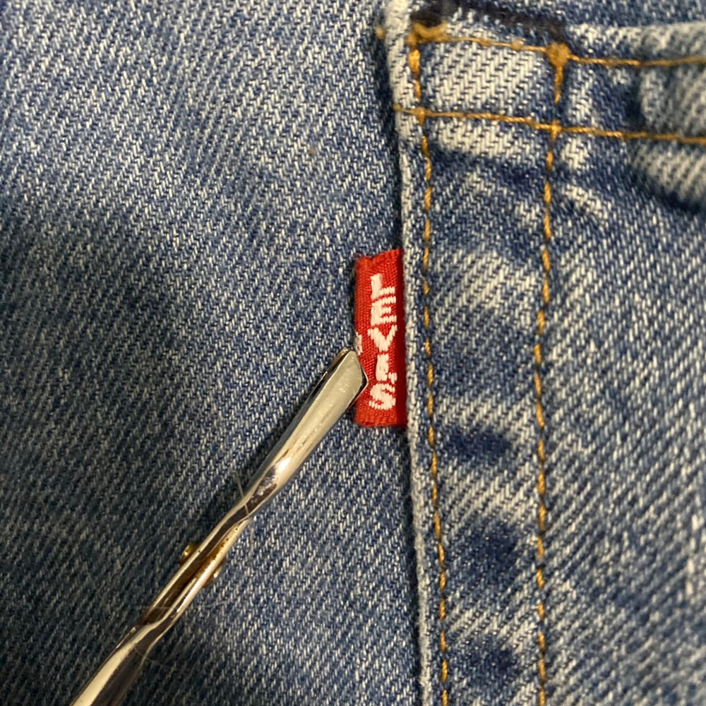 Levis Premium 541 Athletic Taper Jeans Mens 33x32 Medium Wash Blue Denim Big E